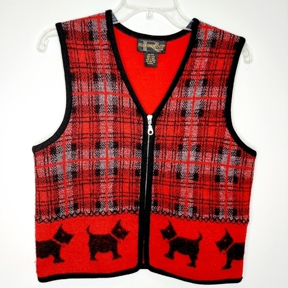 VTG 100% Wool Scottish Terrier Dog Sweater Vest - Picture 3 of 10